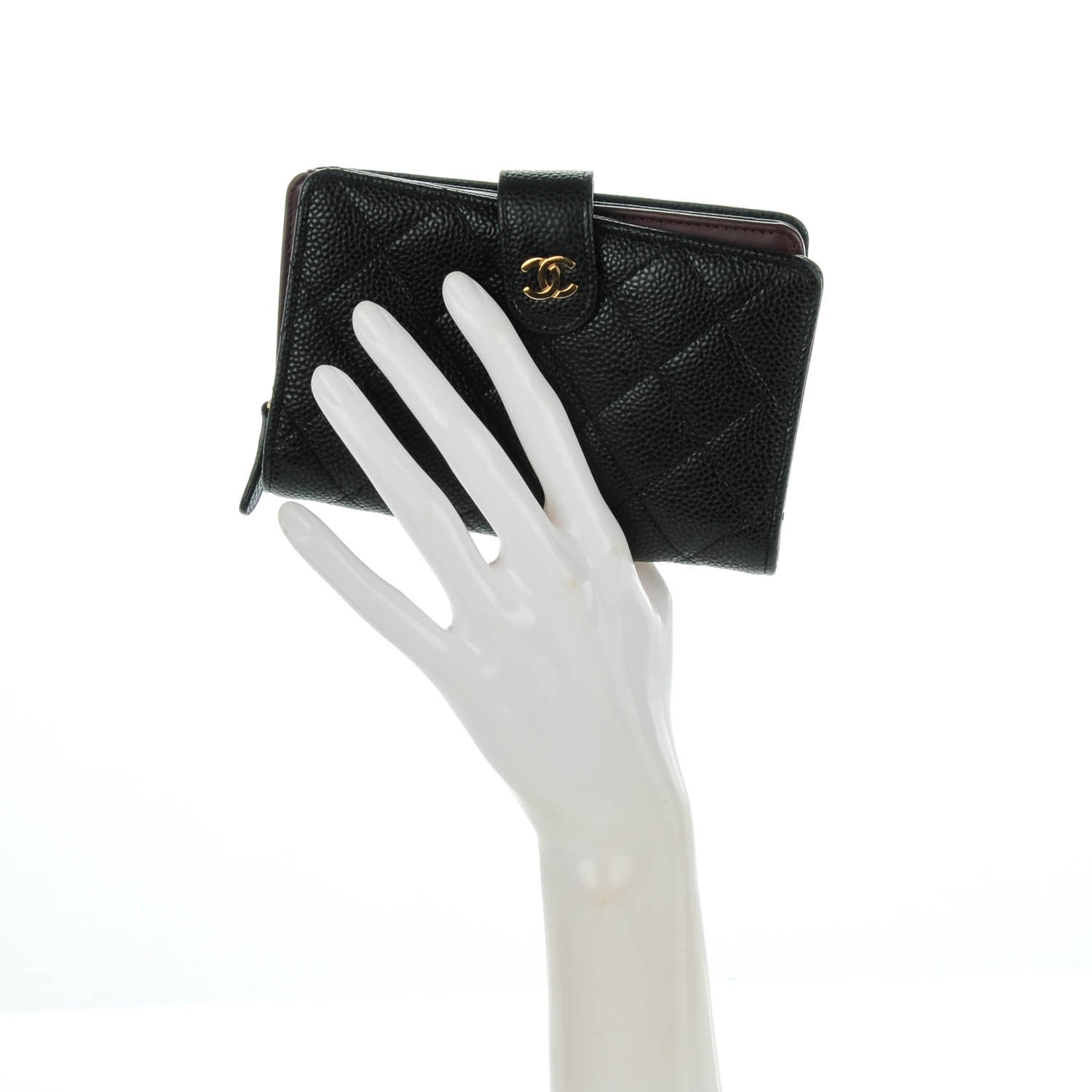Chanel Caviar Quilted Zipped Pocket Wallet Black 2 of 8