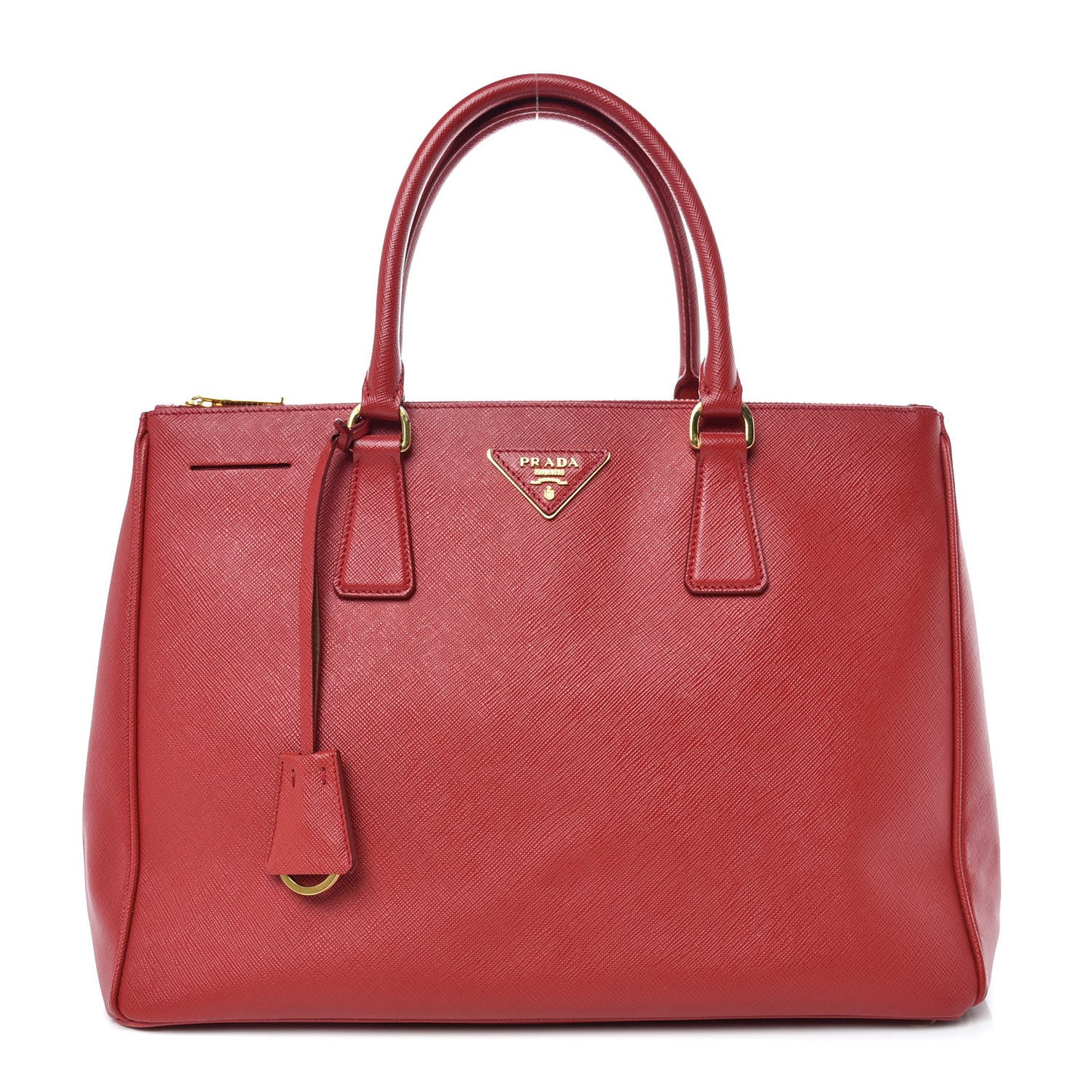 Saffiano Medium Galleria Double Zip Tote Fuoco