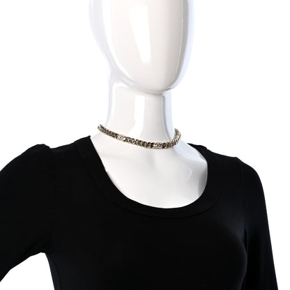 Chanel Metal Enamel Chain CC Choker Gold White 2 of 4