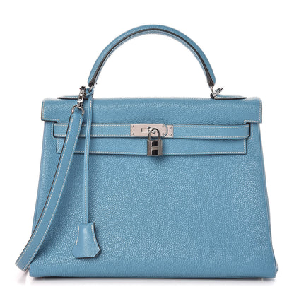 Hermes Togo Kelly Retourne 32 Blue Jean 1 of 43