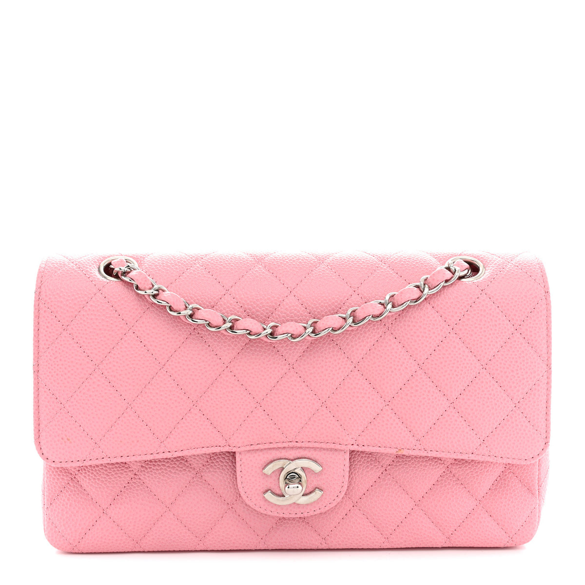 Chanel Caviar Quilted Medium Double Flap Pink 1 of 12