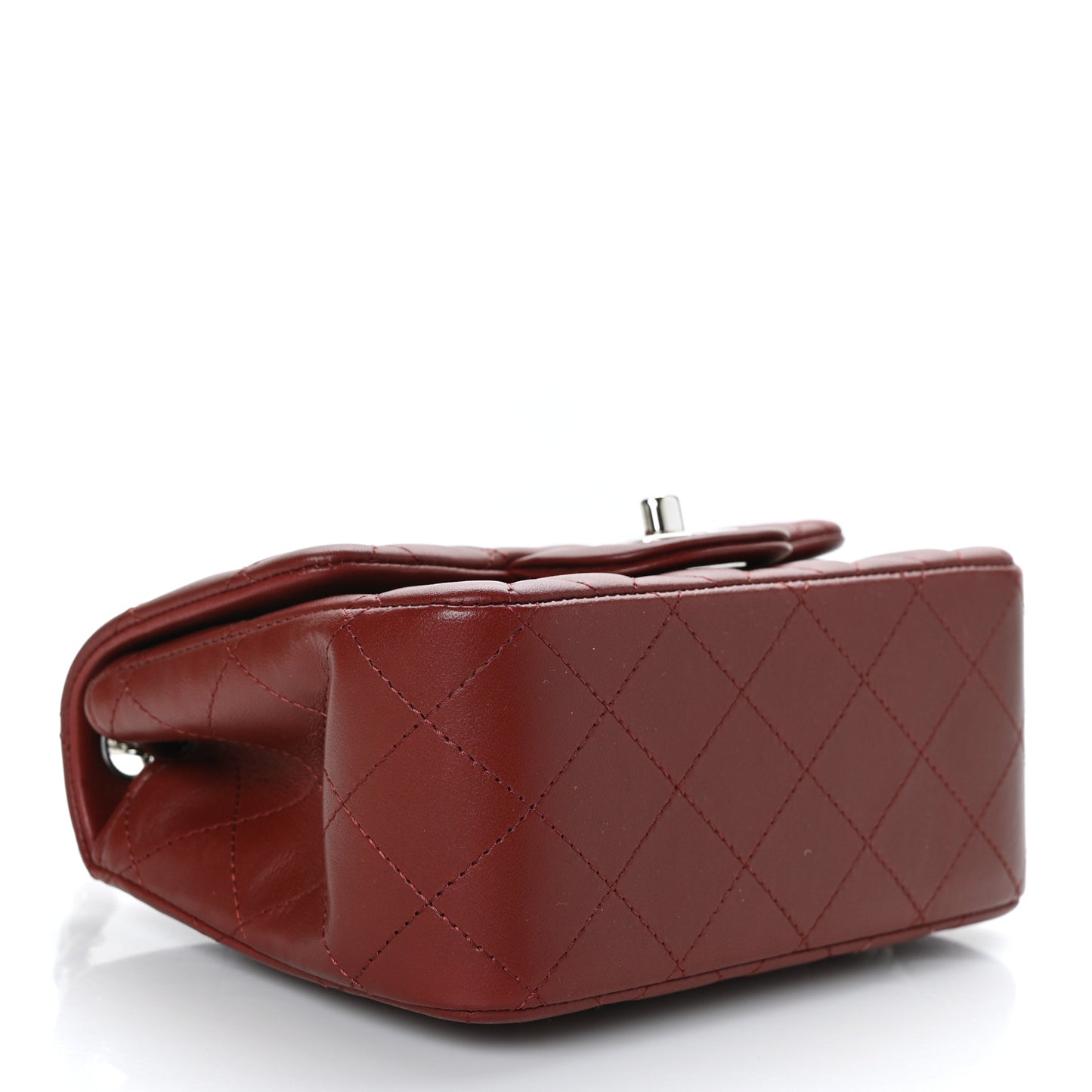 Lambskin Quilted Mini Square Flap Burgundy