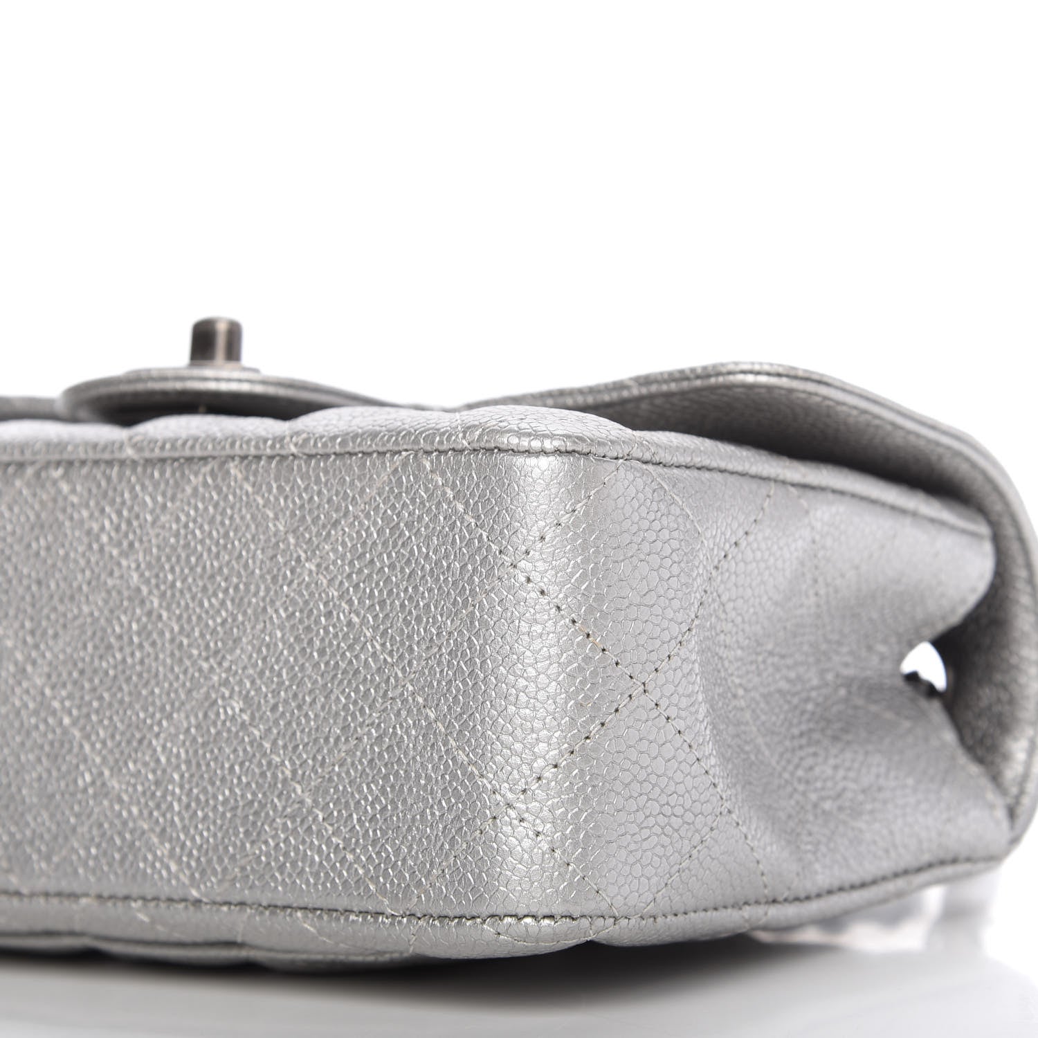 Chanel Metallic Caviar Quilted Mini Rectangular Flap Silver 7 of 10