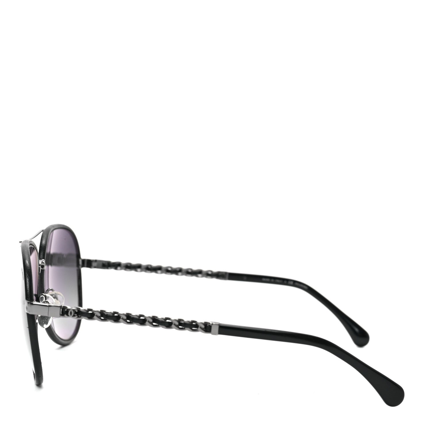 Chanel Metal Polarized Pilot Winter Sunglasses 4219-Q Black 3 of 7