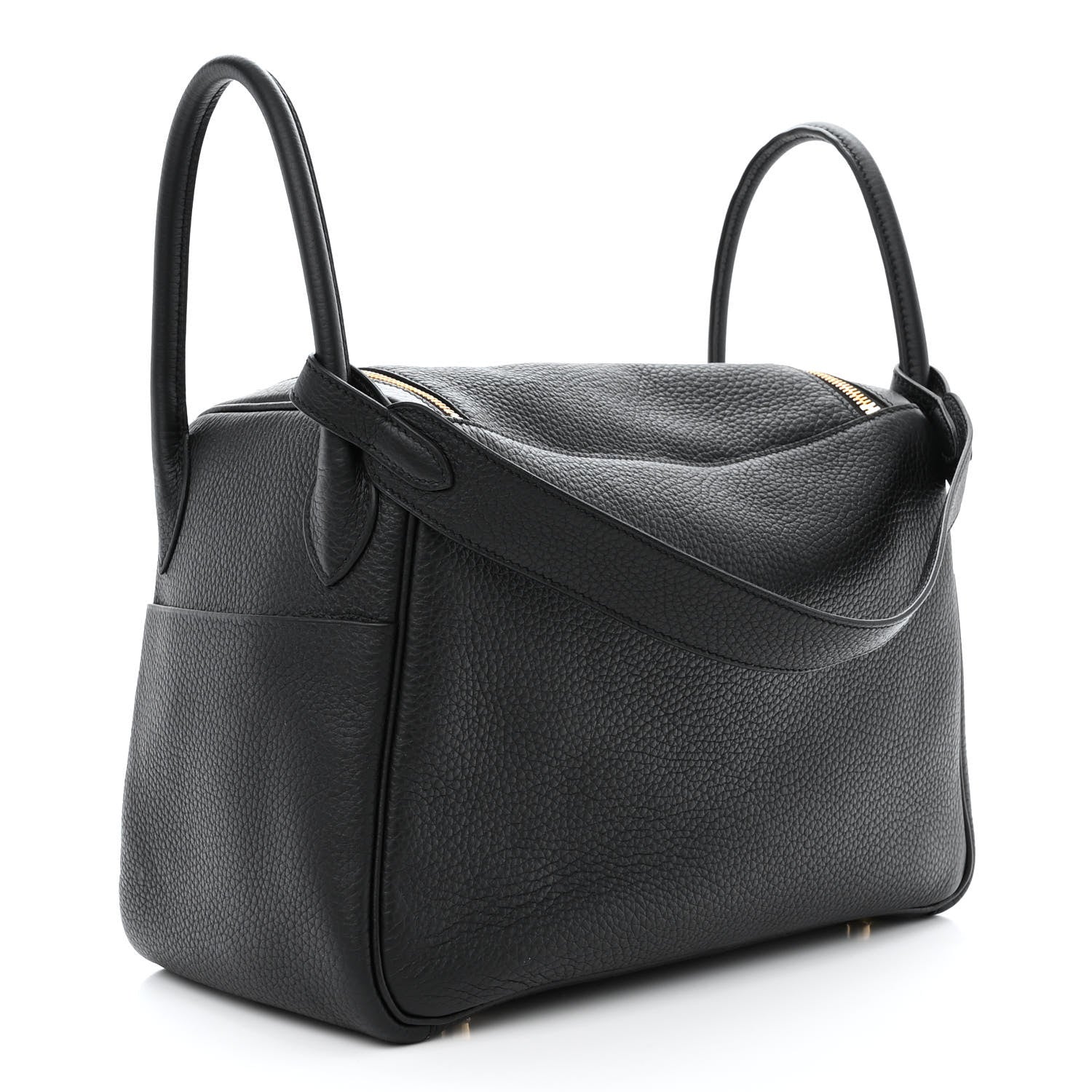 Hermes Taurillon Clemence Lindy 30 Black 3 of 10
