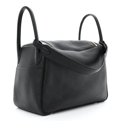Hermes Taurillon Clemence Lindy 30 Black 3 of 10