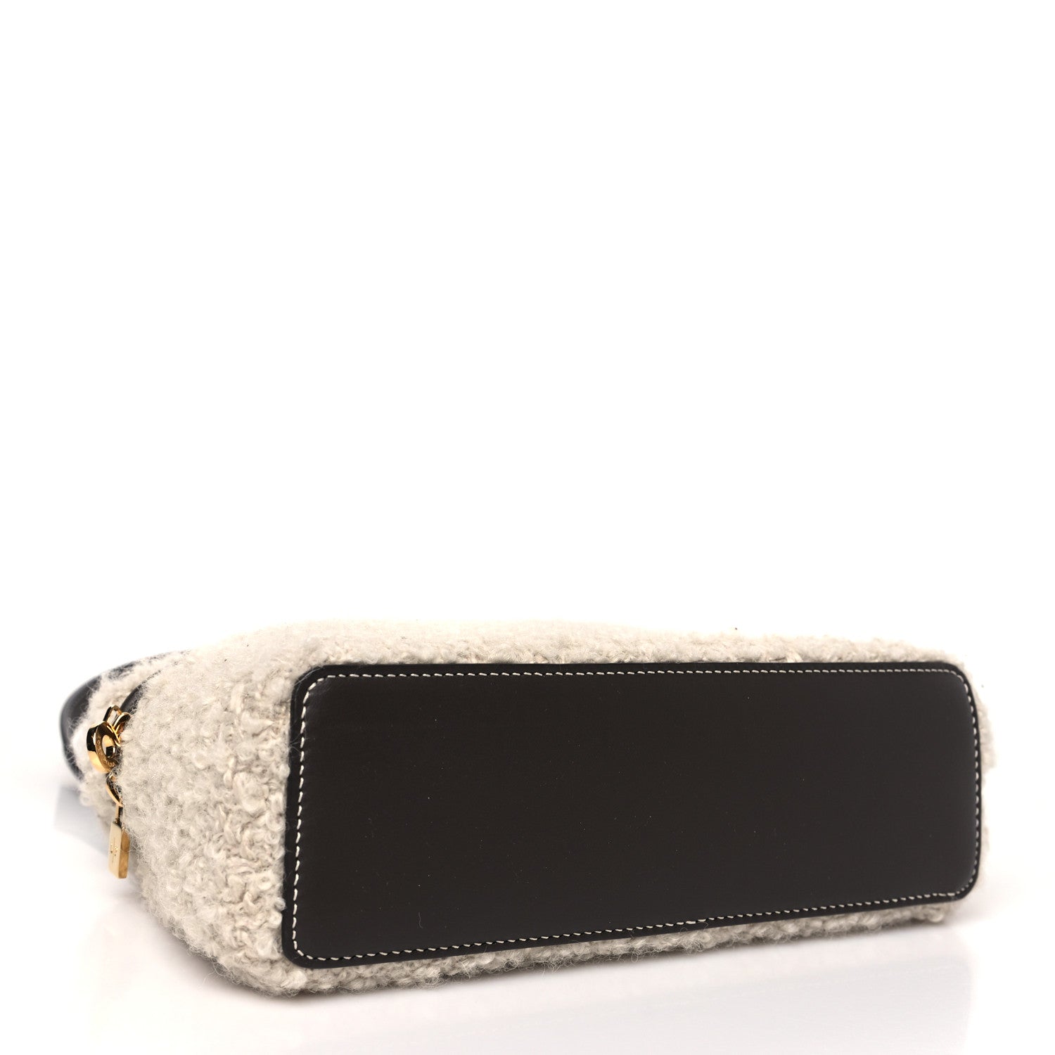 Loro Piana Boucle Alpaca L19 Extra Pocket Pouch Beige Dark Chocolate Licorice 4 of 8