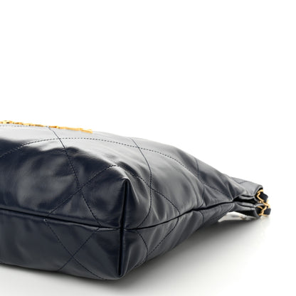 Chanel Shiny Calfskin Quilted Small Chanel 22 Navy 11 of 11