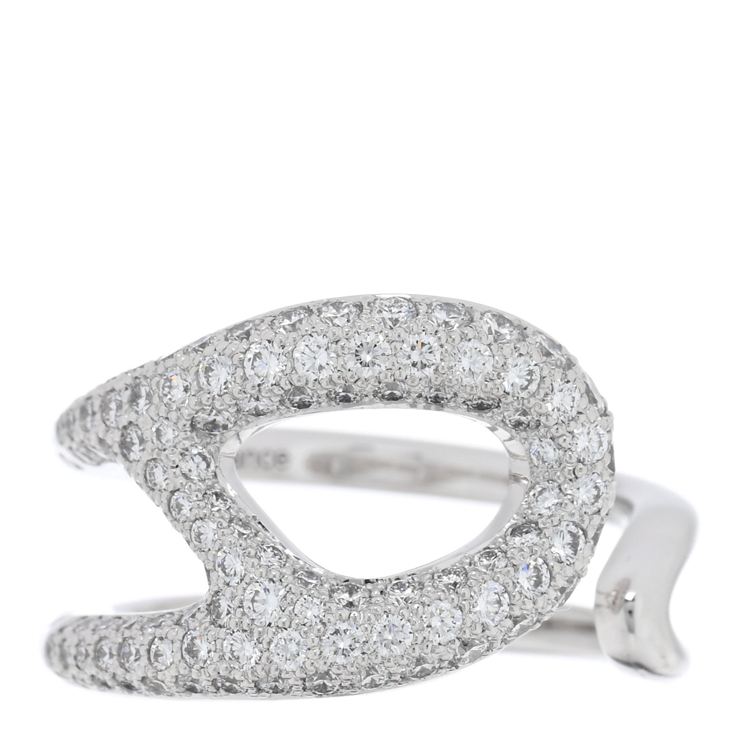Hermes 18K White Gold Diamond Chaine d'Ancre Punk Ring 52 6 1 of 5