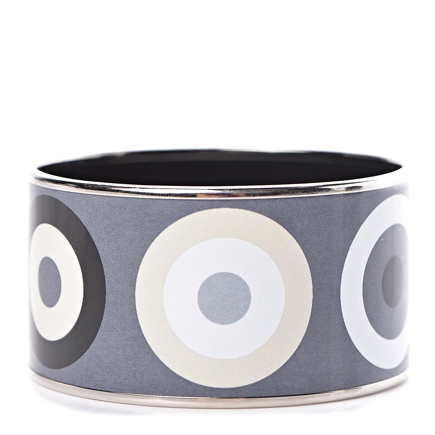 Hermes Enamel Printed Extra Wide Dancing Circles Bracelet 70 1 of 5
