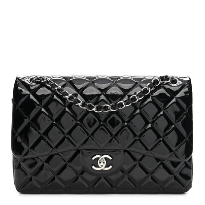 Chanel Patent Quilted Jumbo Double Flap Black 1 of 10