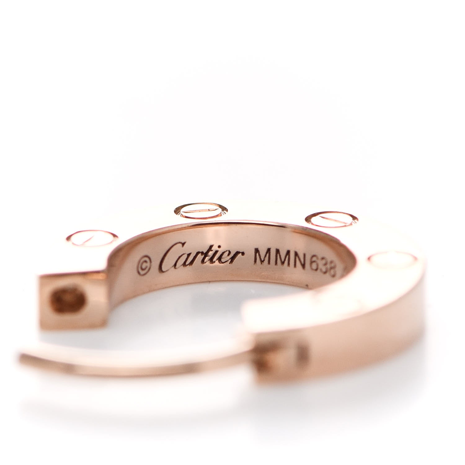 Cartier 18K Pink Gold Single LOVE Hoop Earring 4 of 6