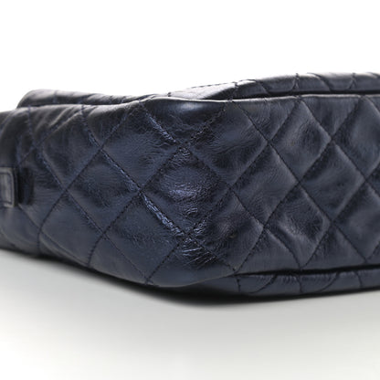 Chanel Metallic Aged Calfskin Quilted Medium Reissue Camera Case Bag Blue 9 of 10
