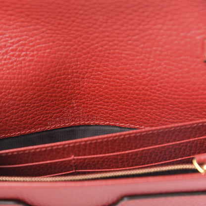 Gucci Dollar Calfskin Mini GG Marmont Chain Wallet Hibiscus Red 9 of 11
