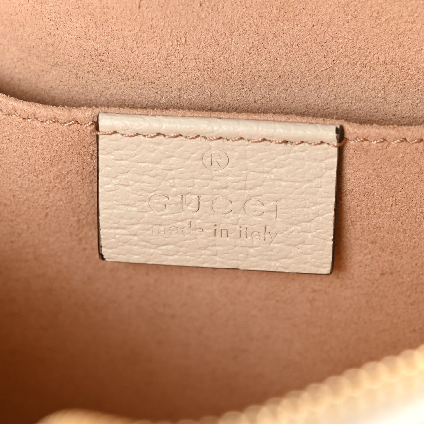 GG Supreme Monogram Textured Calfskin Web Mini Ophidia Shoulder Bag Beige Ebony Mystic White