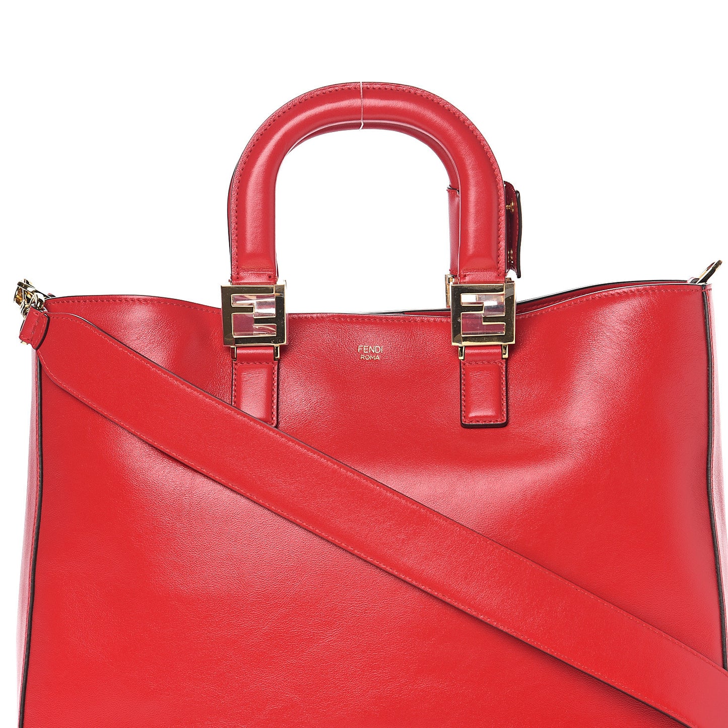Vitello Glacier Medium FF Tote Rosso Cardinale