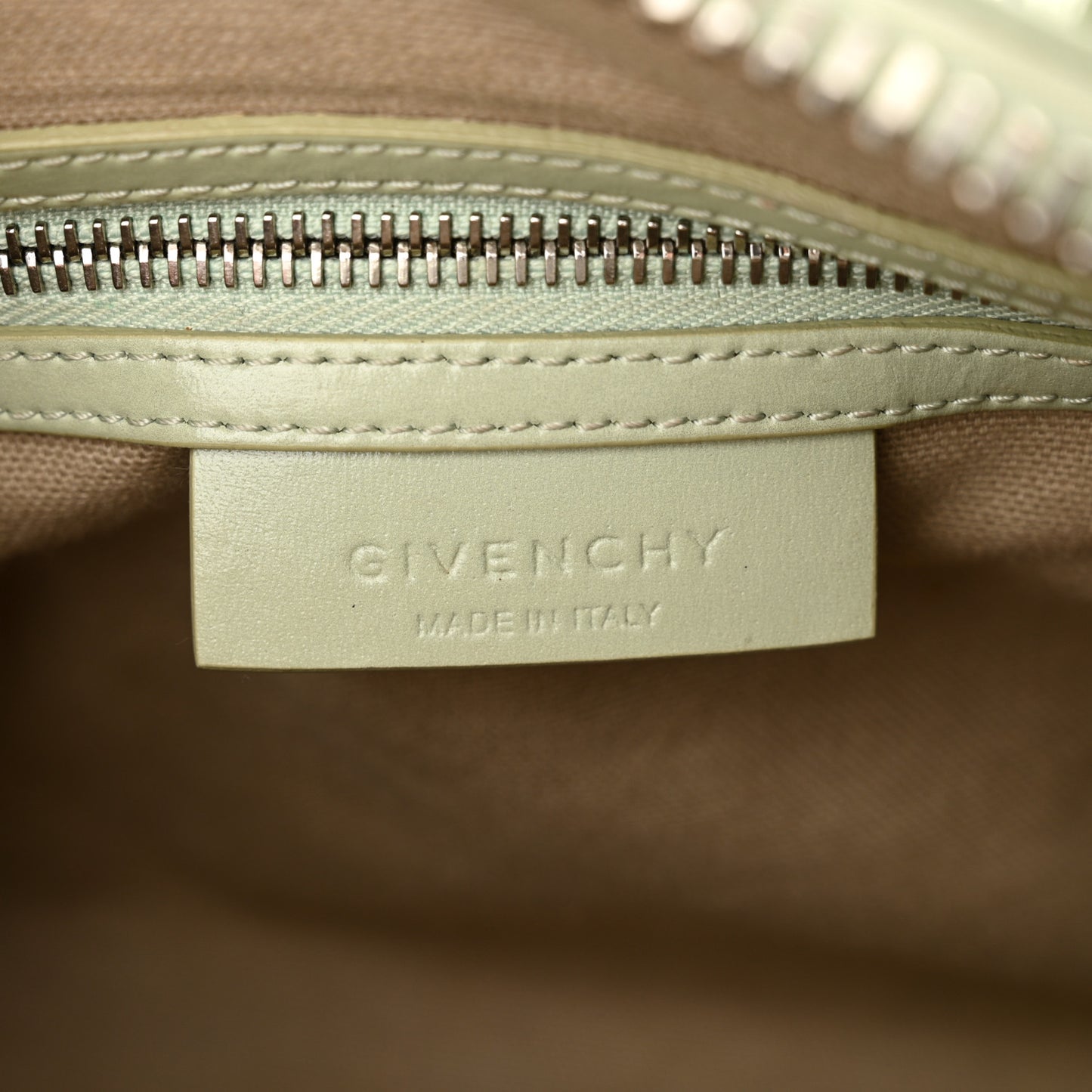 Shiny Lord Calfskin Mini Antigona Aqua Green