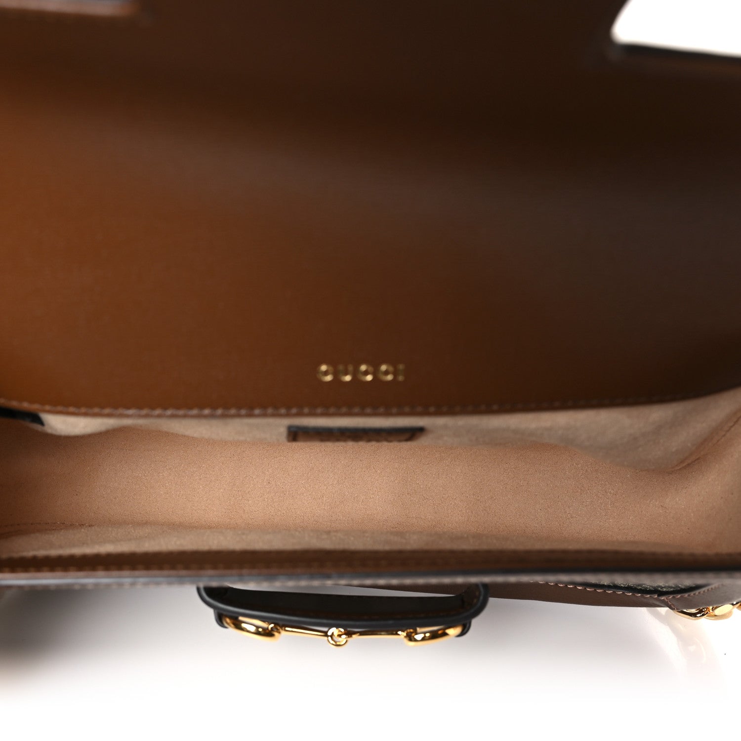 Gucci GG Supreme Monogram Small Horsebit 1955 Chain Shoulder Bag Beige Ebony Brown Sugar 5 of 9