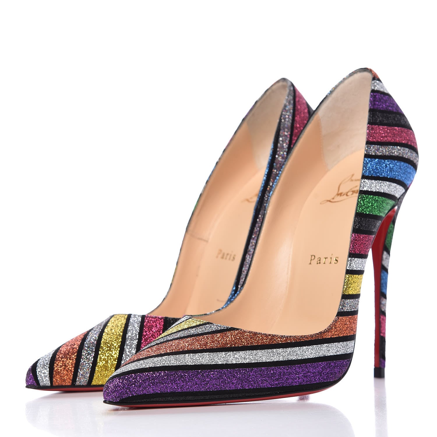 Christian Louboutin Suede Stripyglitter So Kate 120 Pumps 38 Multi 3 of 10