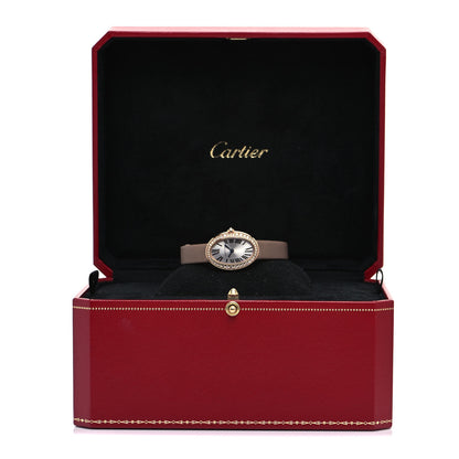 Cartier 18K Pink Gold Satin Diamond 18mm Baignoire Quartz Watch Taupe 5 of 5
