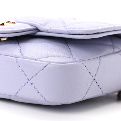 Chanel Lambskin Quilted Flap Bow Chain Waist Bag Purple 11 of 11