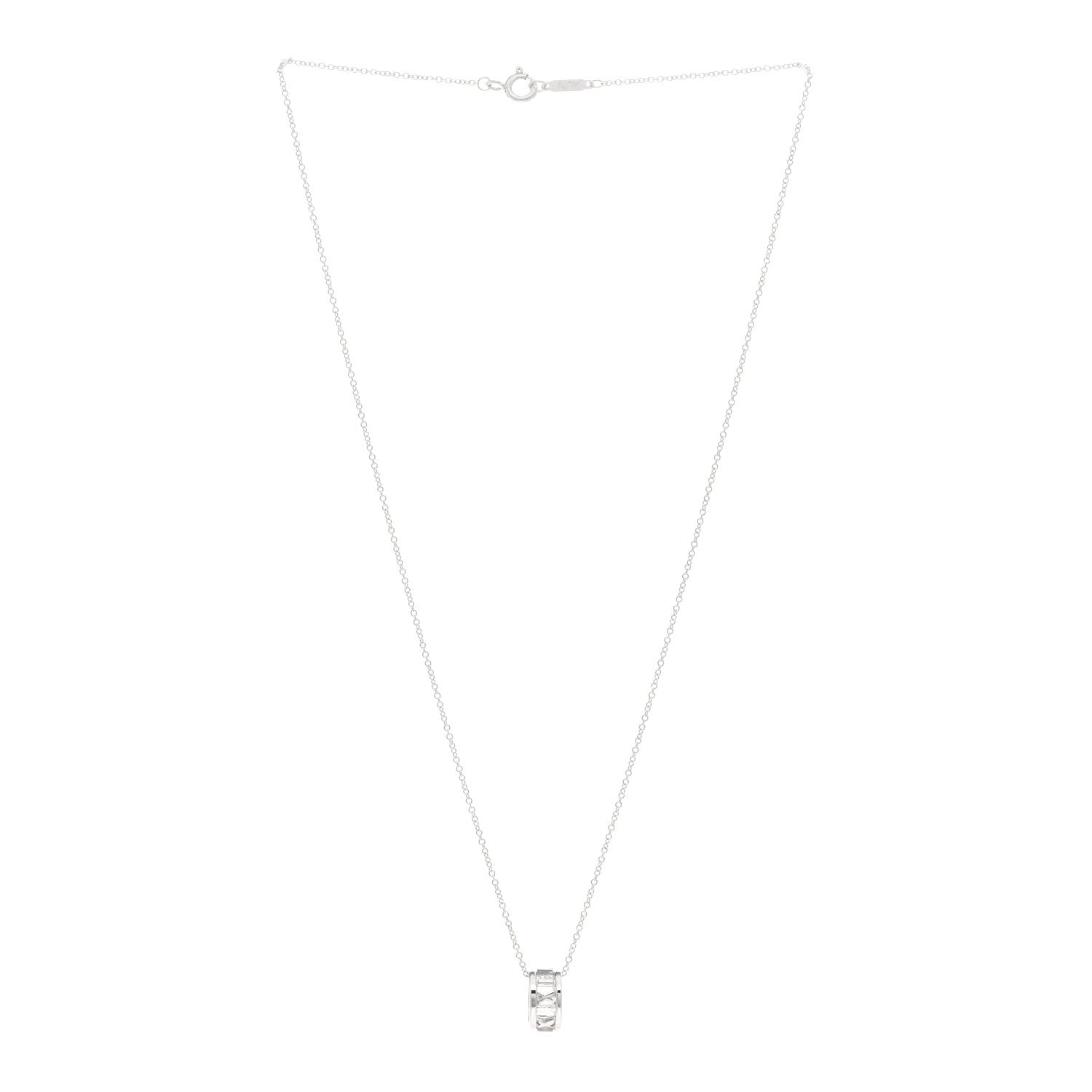 Tiffany Sterling Silver Atlas Open Pendant Necklace 3 of 4