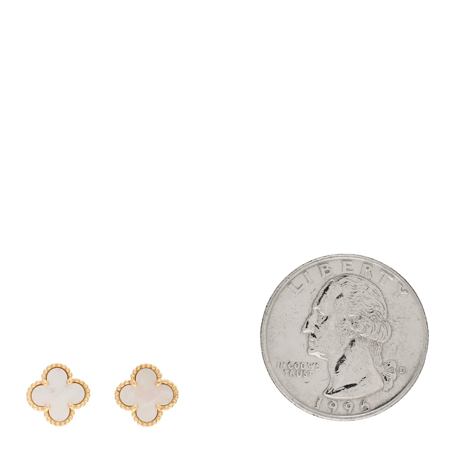 18K Yellow Gold Mother of Pearl Sweet Alhambra Earrings