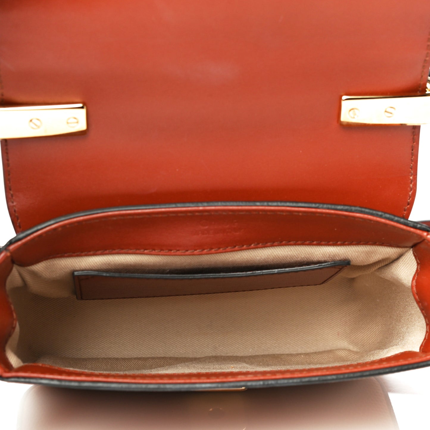 Calfskin Crocodile Embossed Mini C Double Carry Woodsy Green Chestnut Brown