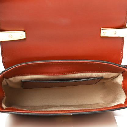 Chloe Calfskin Crocodile Embossed Mini C Double Carry Woodsy Green Chestnut Brown 7 of 14