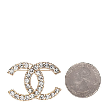 Chanel Crystal CC Brooch Gold 2 of 4
