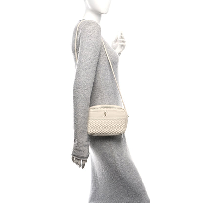 Saint Laurent Lambskin Quilted Victoire Camera Bag Blanc Vintage 2 of 10