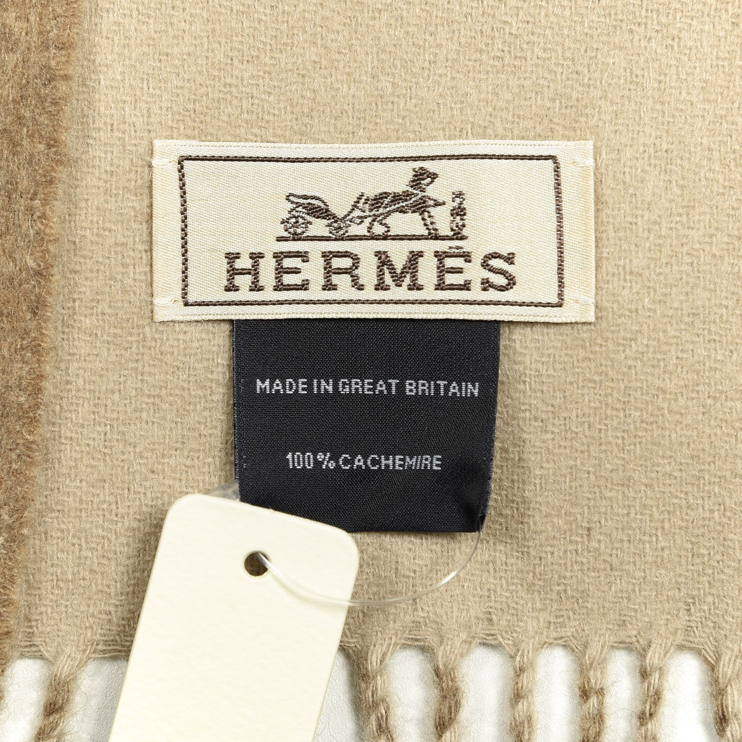 Hermes Cashmere Recto Verso Muffler Camel Beige 4 of 4
