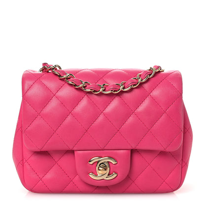 Chanel Lambskin Quilted Mini Square Flap Pink 1 of 15