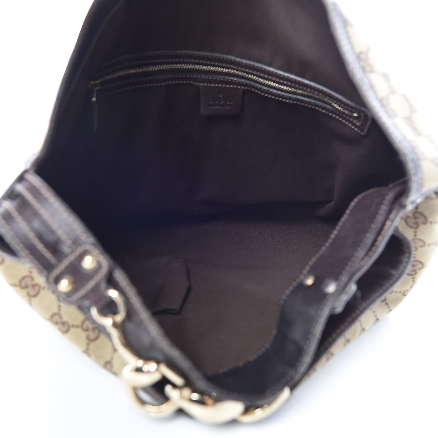 Gucci Monogram Large Wave Hobo Dark Brown 7 of 15