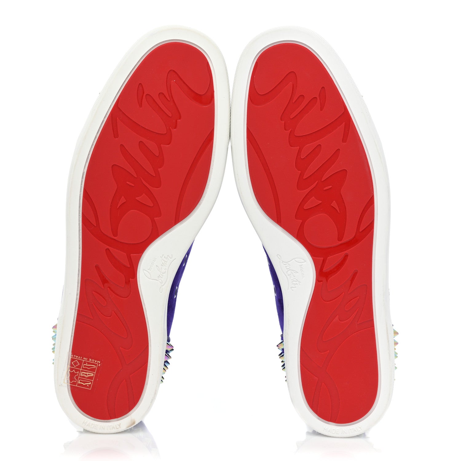 Christian Louboutin Suede Mens Louis Spikes Flat Sneakers 42.5 Royal Blue 6 of 9