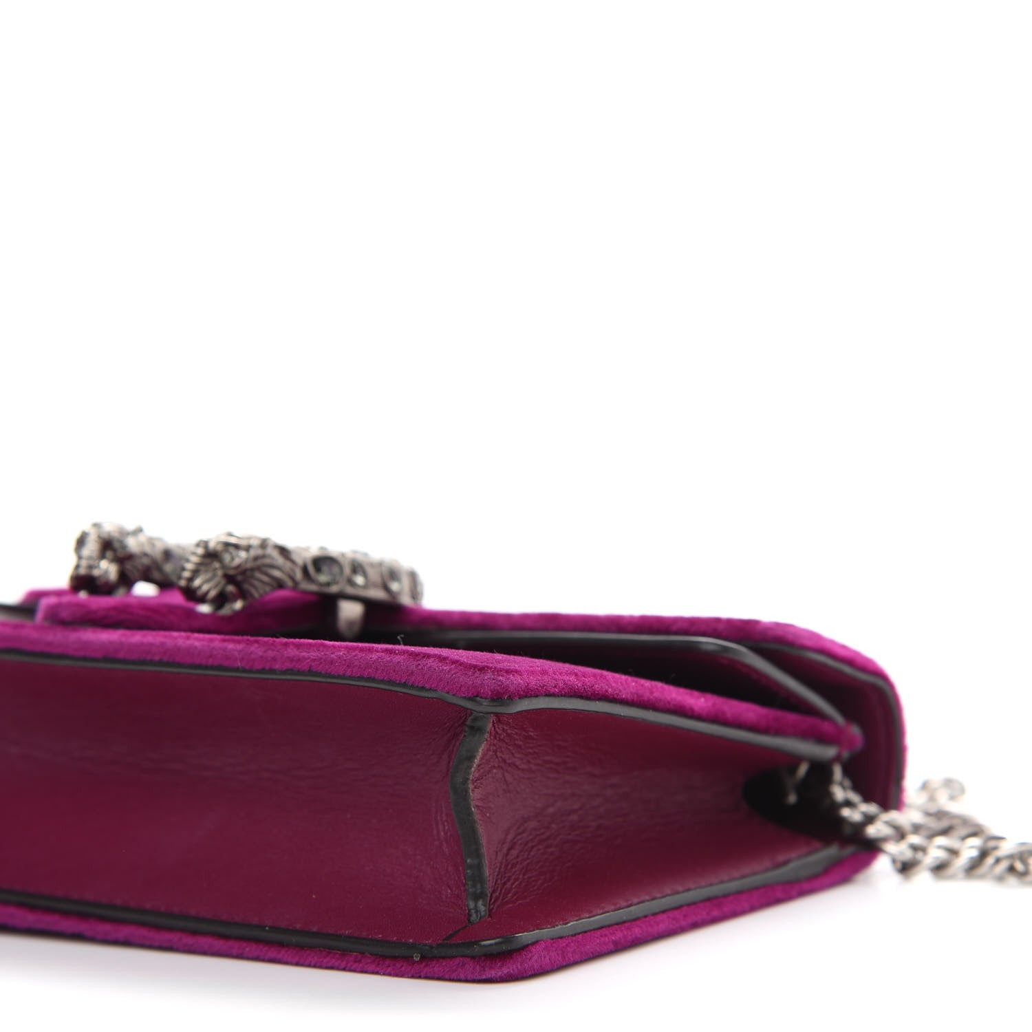 Gucci Velvet Super Mini Dionysus Shoulder Bag Fuchsia Violet Cyclamen 8 of 9