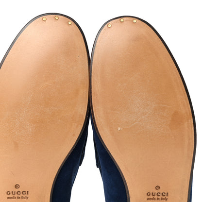 Gucci Suede Calfskin Womens 1953 Horsebit Loafers 39 Cobalt Blue 7 of 10
