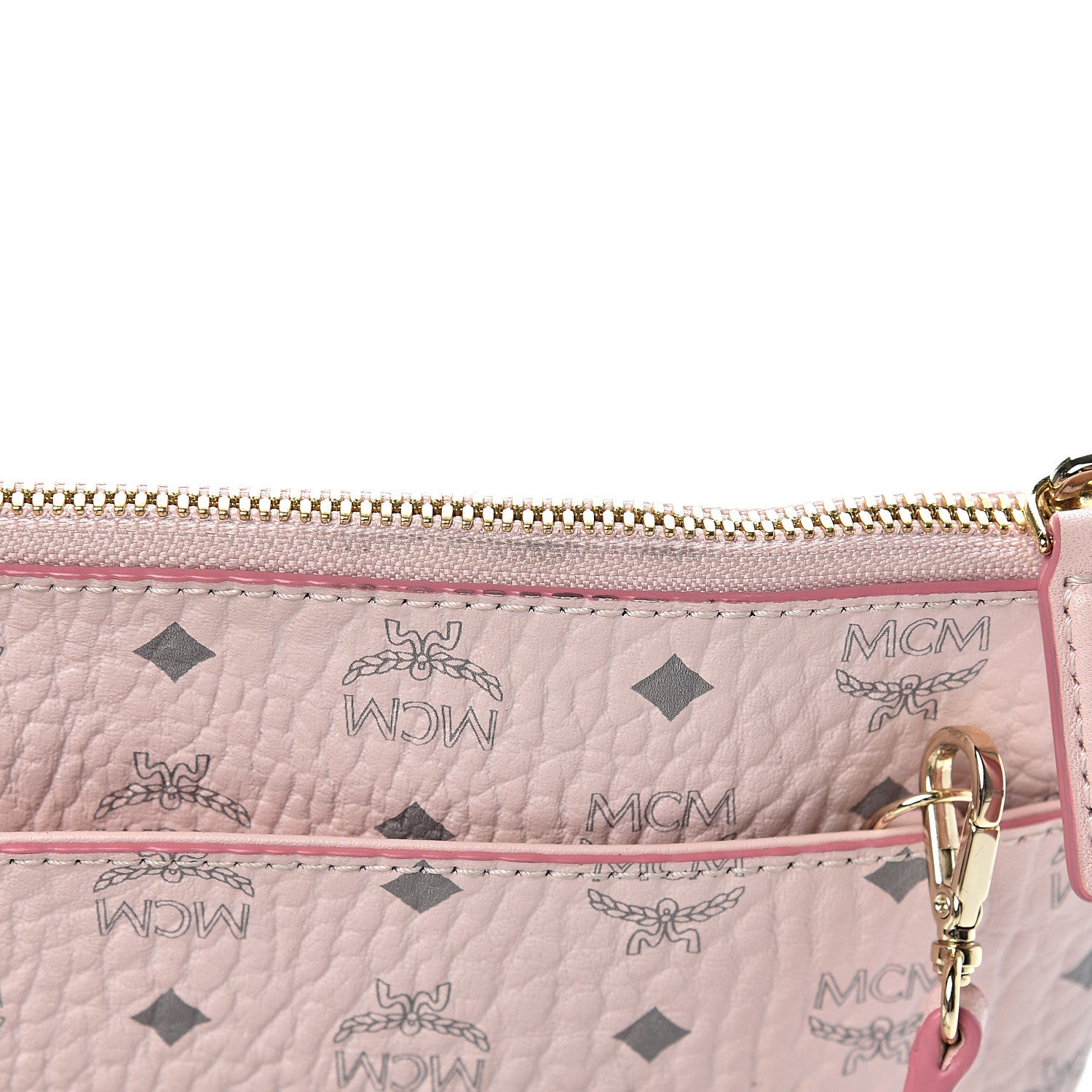 MCM Visetos Medium Crossbody Pouch Powder Pink 10 of 11