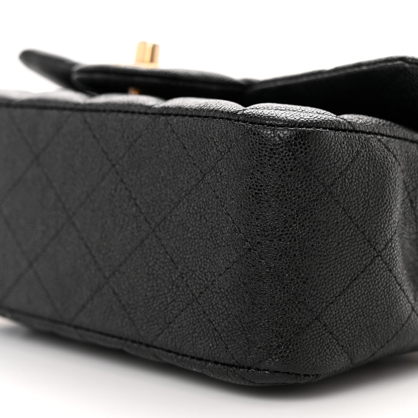 Caviar Quilted Mini Top Handle Rectangular Flap Black