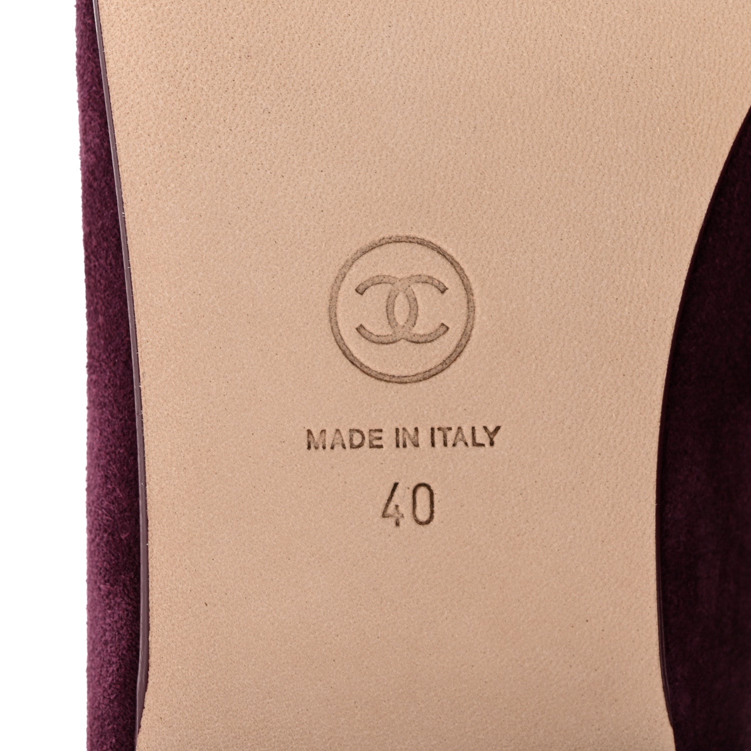 Chanel Suede Patent Calfskin Cap Toe CC Ballerina Flats 40 Burgundy 7 of 10