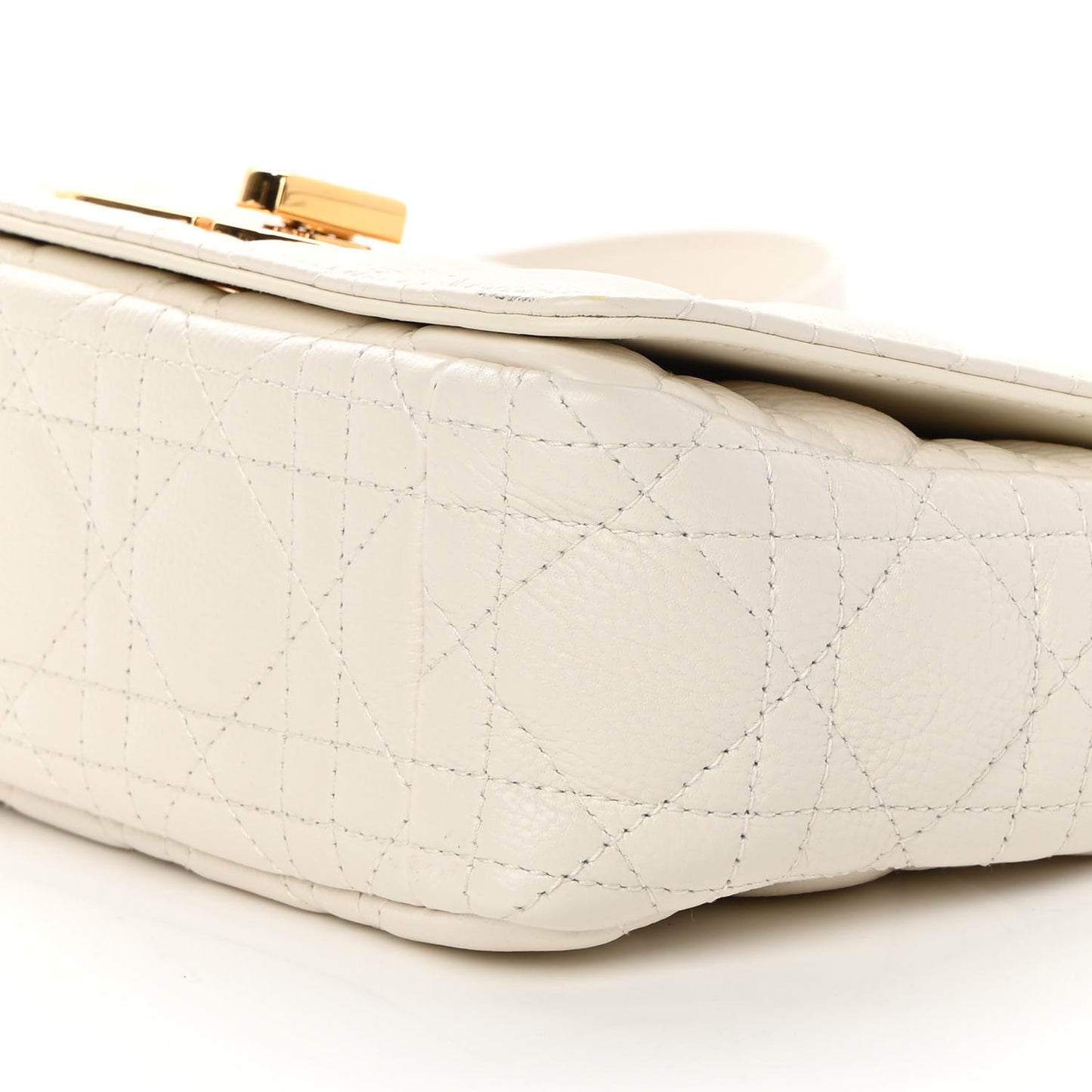 Calfskin Cannage Small Caro Bag Ivory