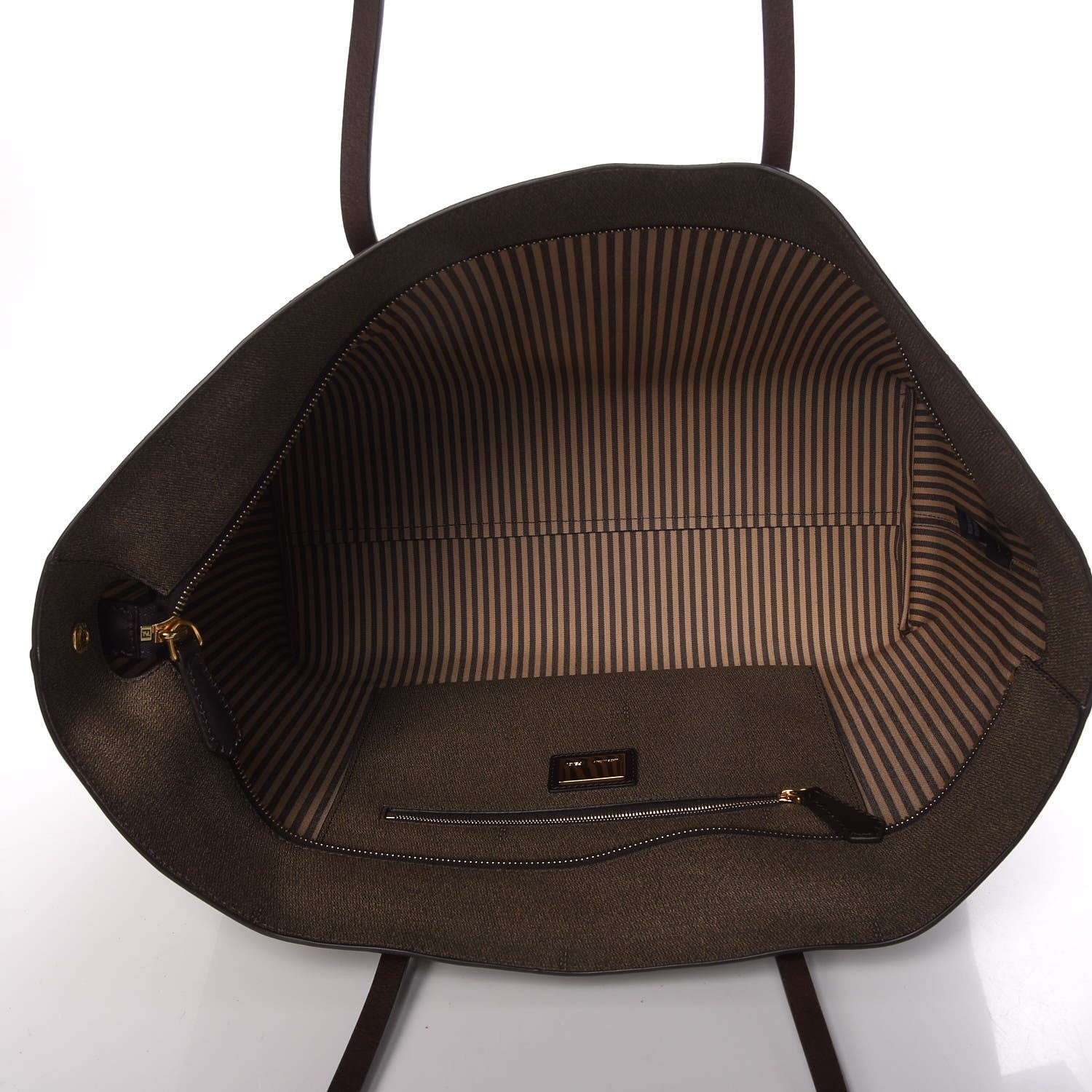 Fendi Zucca Spalmati Medium Roll Tote Tobacco Moro 5 of 10