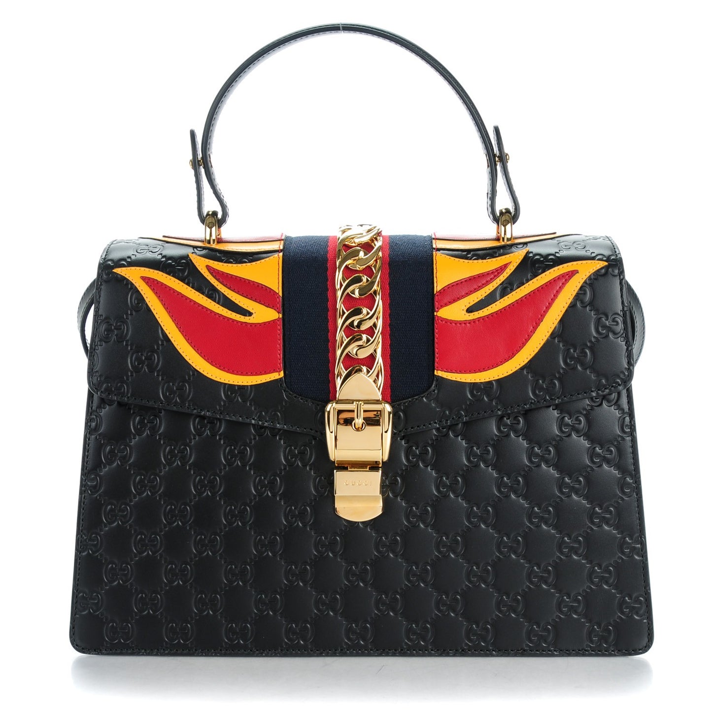 Guccissima Signature Medium Sylvie Top Handle Bag Black