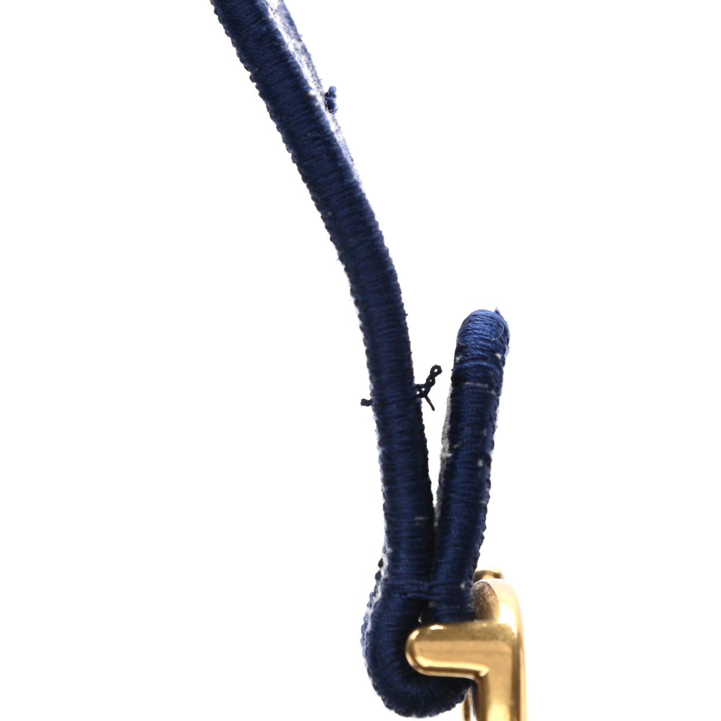 Canvas Embroidered Toile de Jouy Saddle Bag Blue