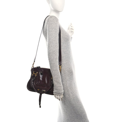 Chloe Shiny Calfskin Small Marcie Satchel  Auburn Red 2 of 12