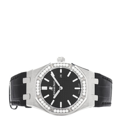 Audemars Piguet Stainless Steel Alligator Diamond 33mm Royal Oak Quartz Watch Black 67651ST.ZZ.D002CR.01 2 of 5