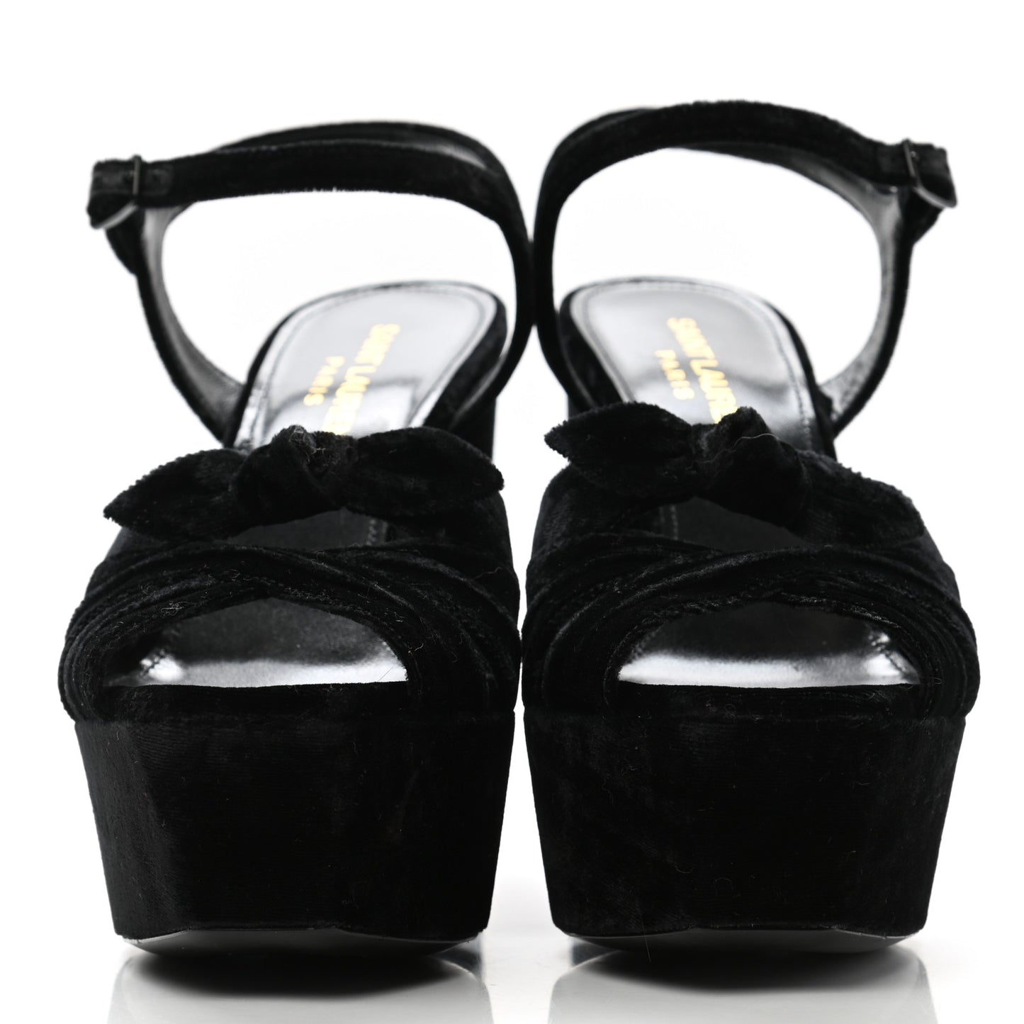 Crushed Velvet Farrah Platform Sandals 36.5 Black
