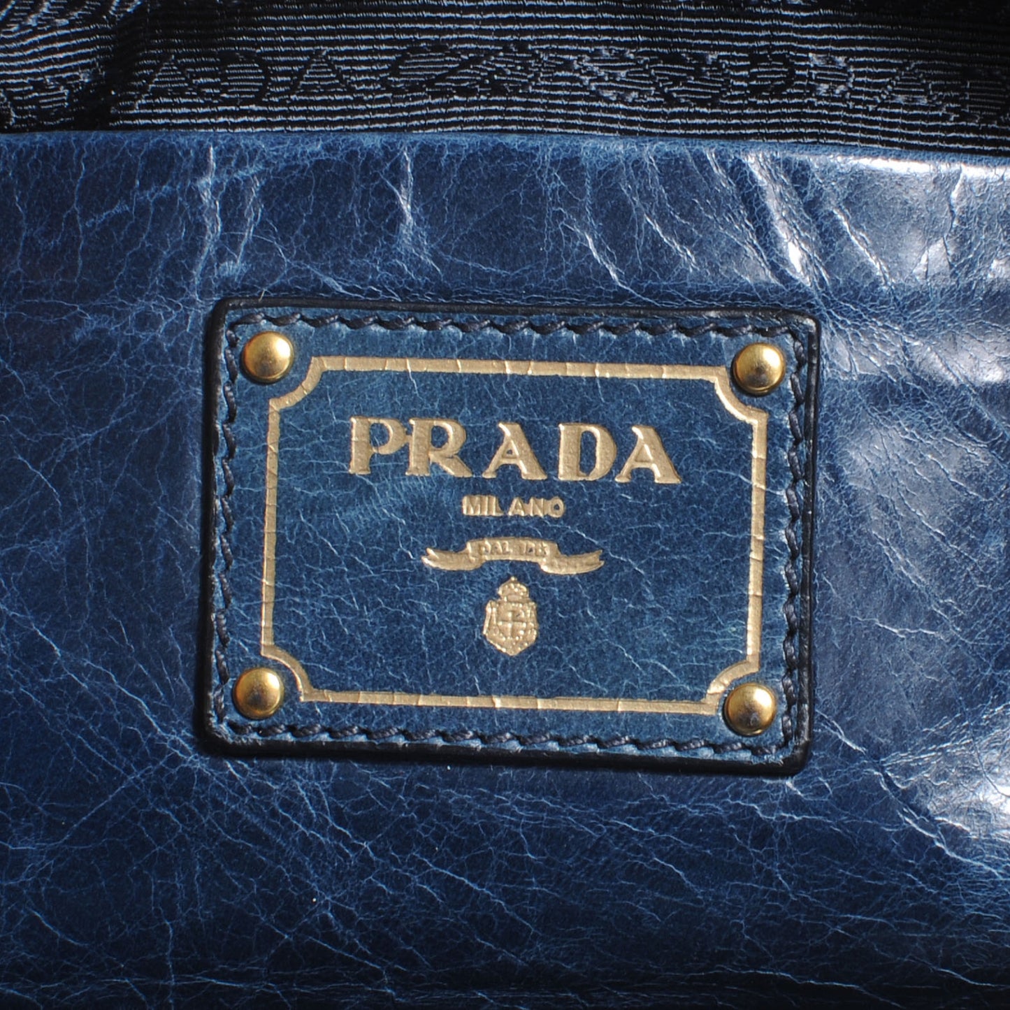 Vitello Shine Pochette Clutch Denim