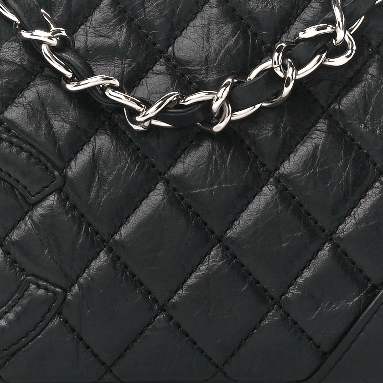 Chanel Aged Calfskin Quilted Cambon Pochette Black 8 of 10
