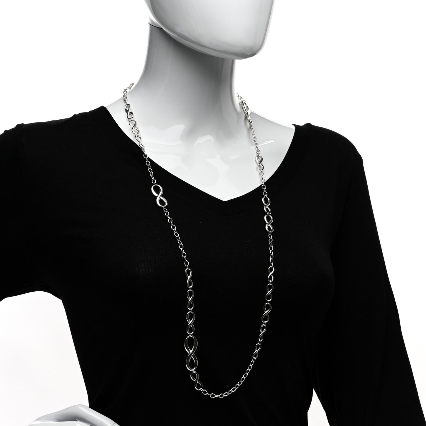 Sterling Silver Wide Infinity Endless Necklace